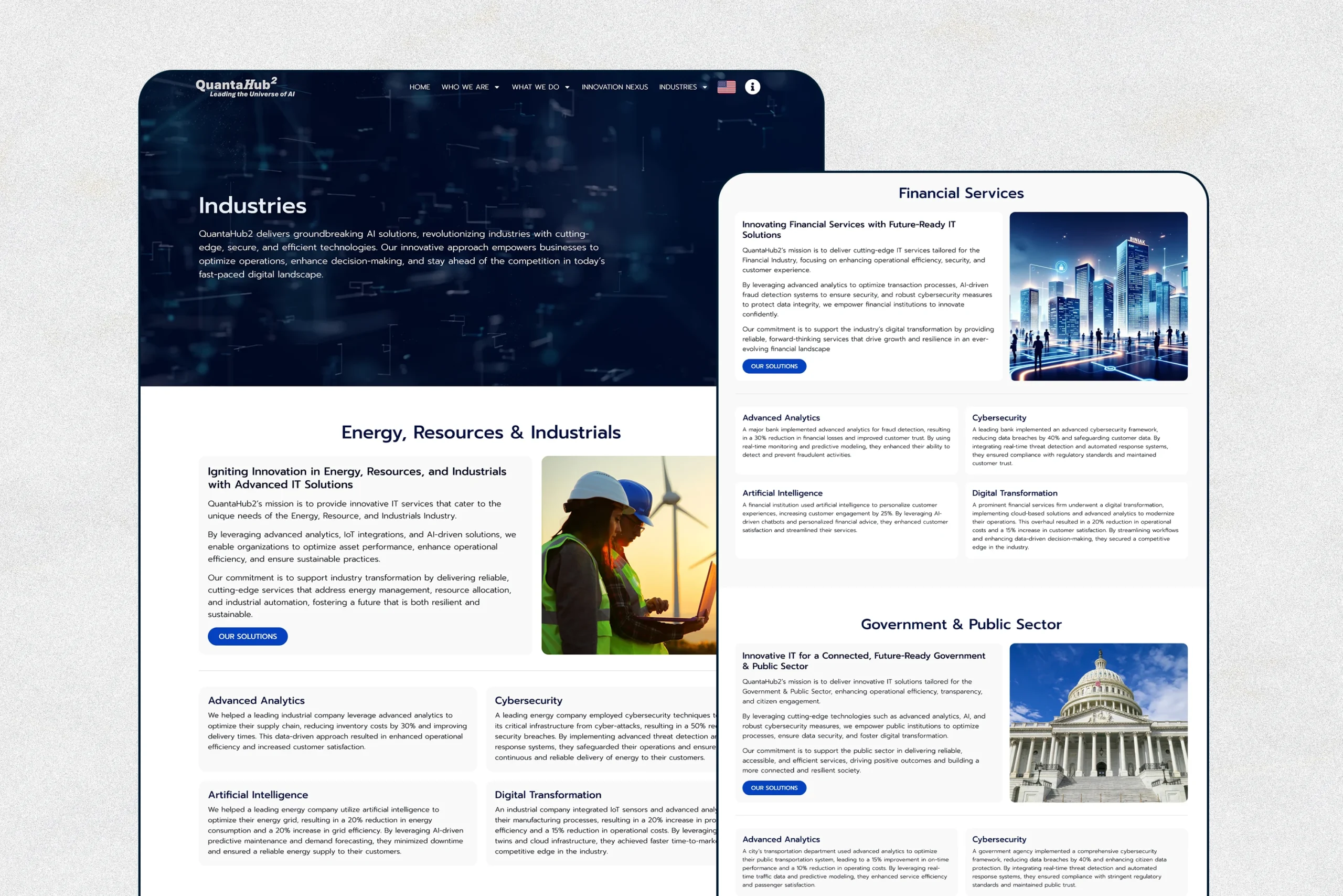 QuantaHub Industry Page