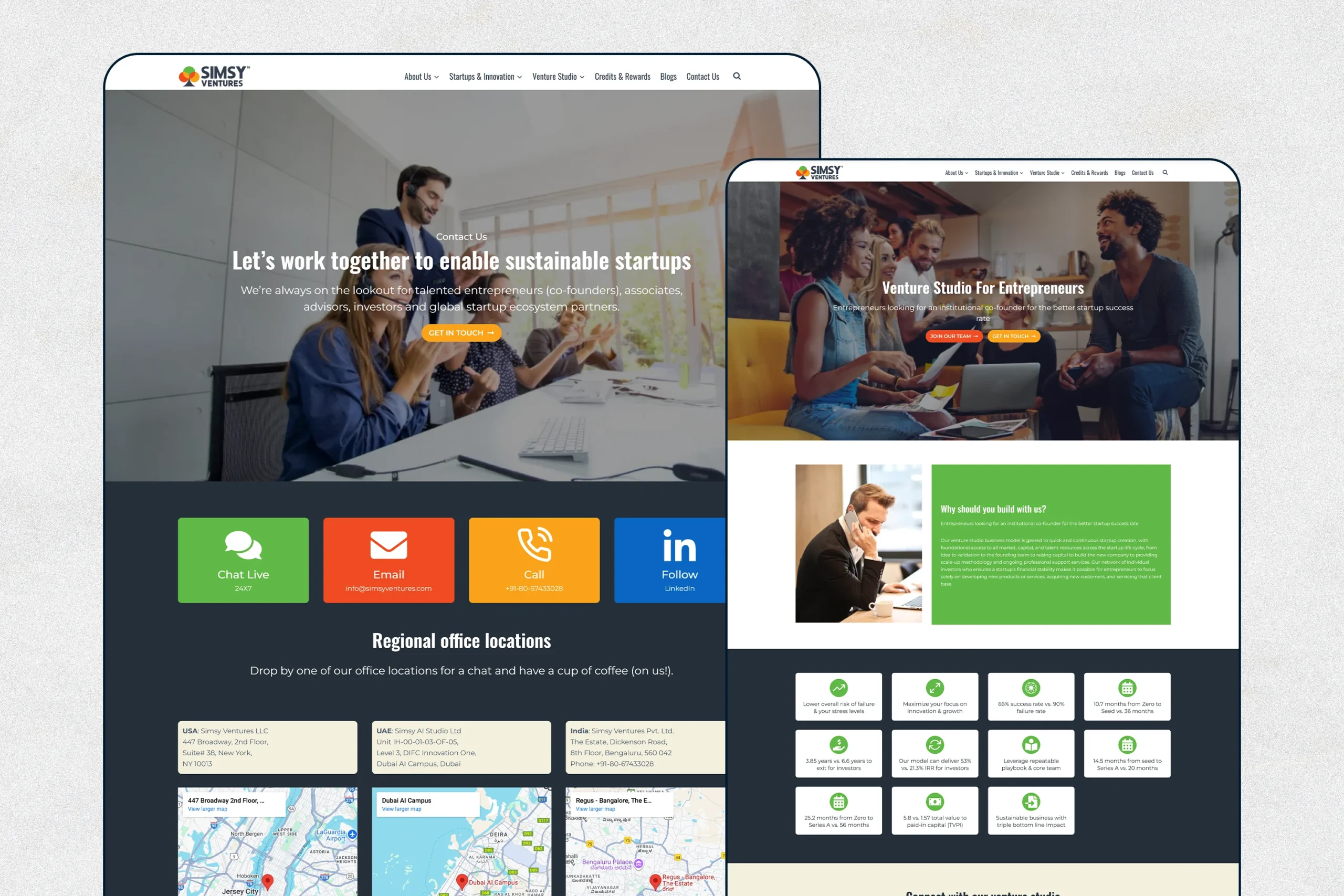 Simsy Venture Contact Page