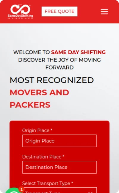 Same Day Shifting Service