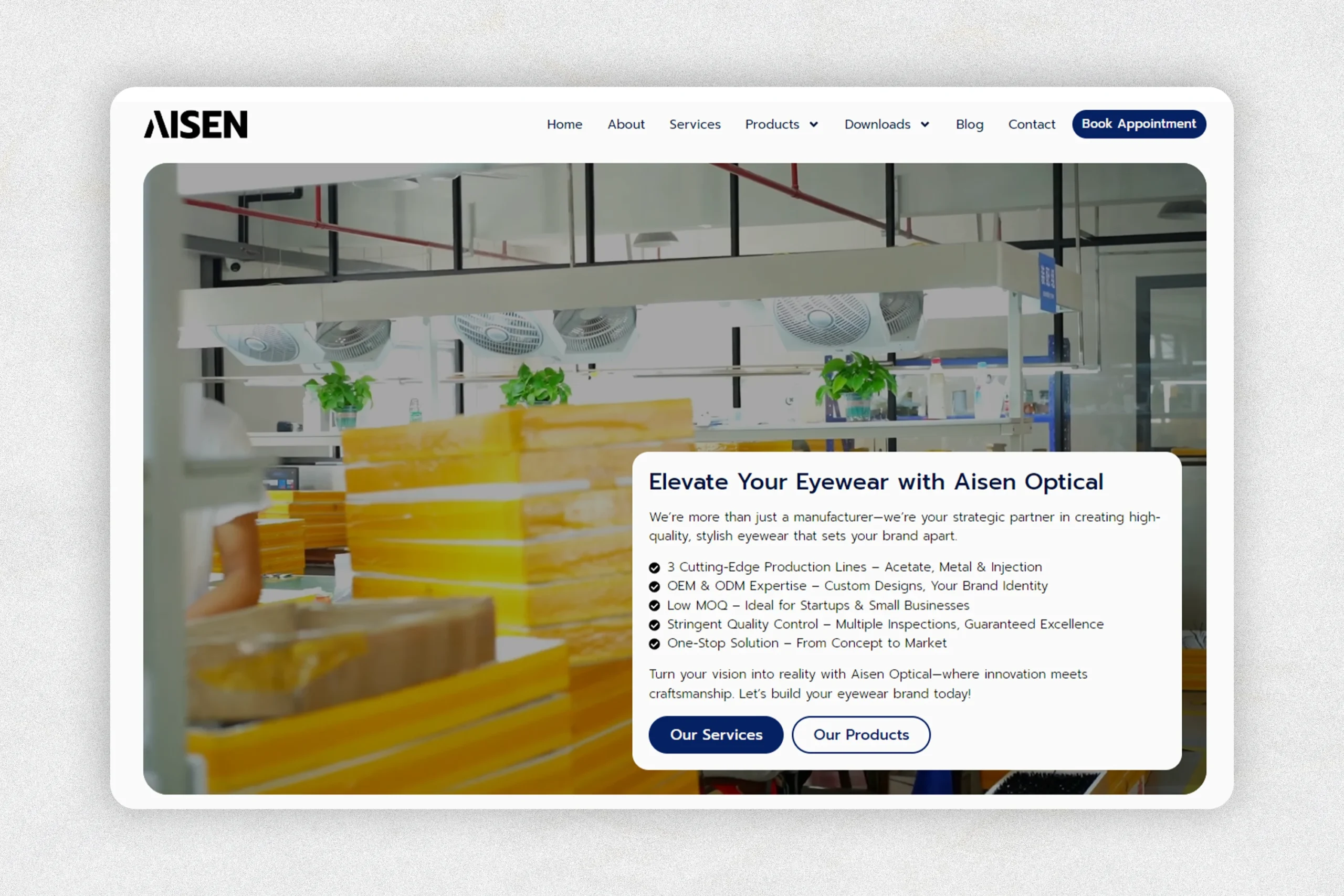 Aisen Optical Hero Home